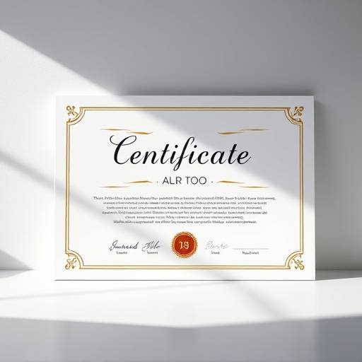 Certificat de qualit√© de l'Atelier Cr√©atif Lumi√®re